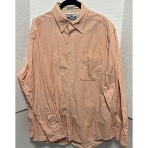 Robert Graham R&G Button Down Preppy Orange Stripe Flip Cuff Large